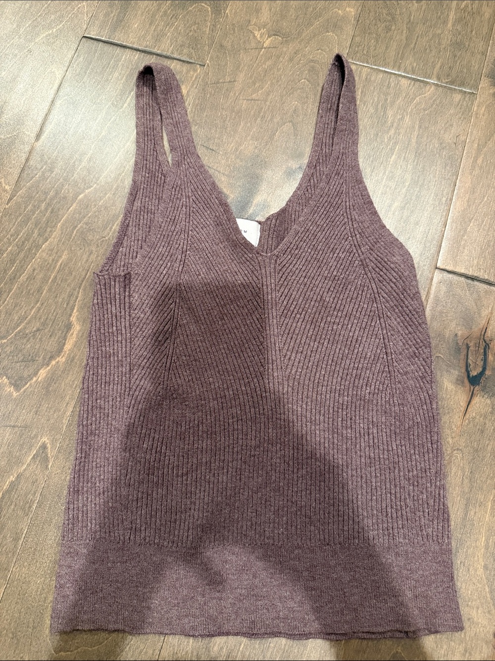 a new day Ribbed V-Neck Tank Top - Plum
